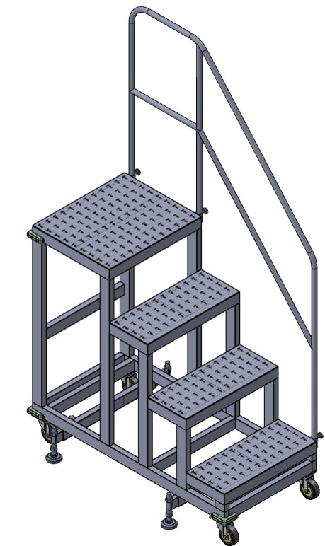 Four-step aluminum stairs