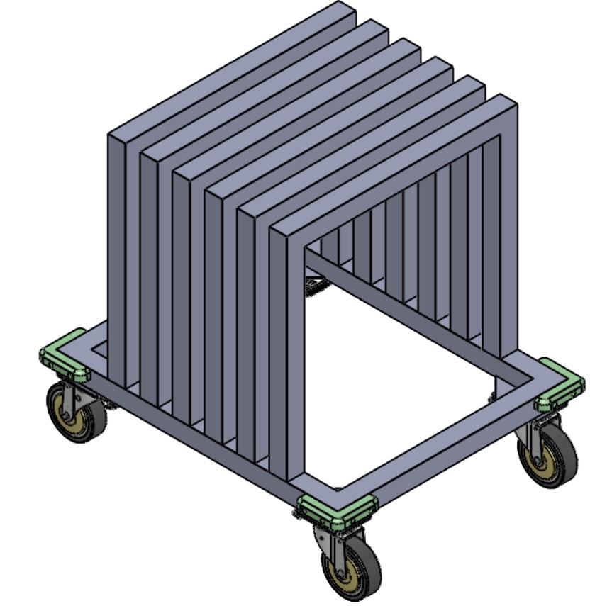 Machine cover plates cart